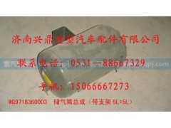 WG9718360003,WG9718360003.儲(chǔ)氣筒總成（帶支架5L+5L）,濟(jì)南興鼎重型汽車配件