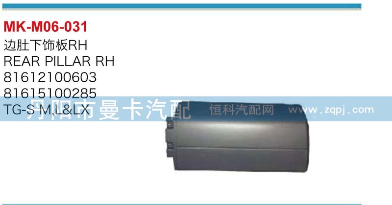 邊肚下飾板81612100603，81612100602/81612100603