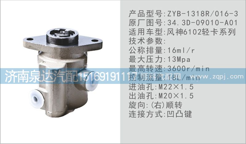 轉(zhuǎn)向泵34.3D-09010-A01濟(jì)南泉達(dá)汽配/34.3D-09010-A01