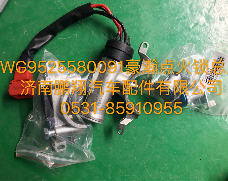 WG9525580091,豪瀚點(diǎn)火鎖總成,濟(jì)南鵬翔汽車配件有限公司