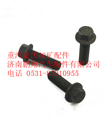 AZ9970320019,重汽豪沃70礦六角法蘭面承面帶齒螺栓,濟南鵬翔汽車配件有限公司
