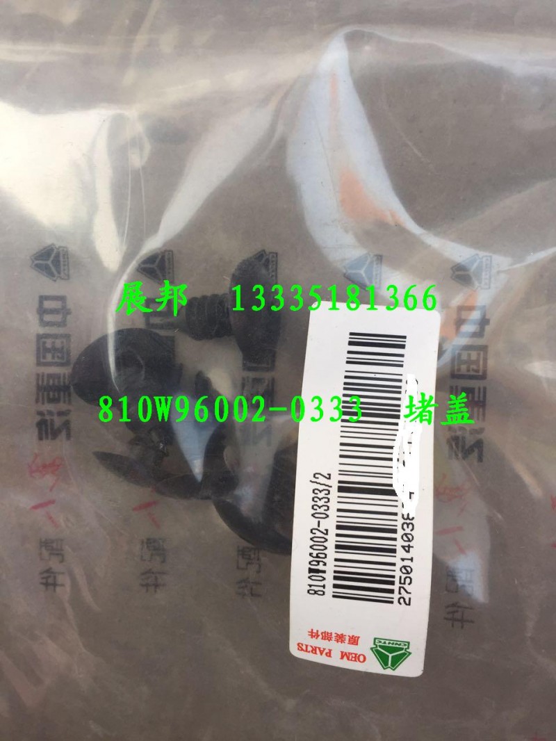 810W96002-0333,堵蓋,濟南冠澤卡車配件營銷中心