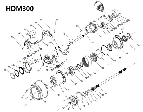 曼中后橋制動(dòng)HDM300-