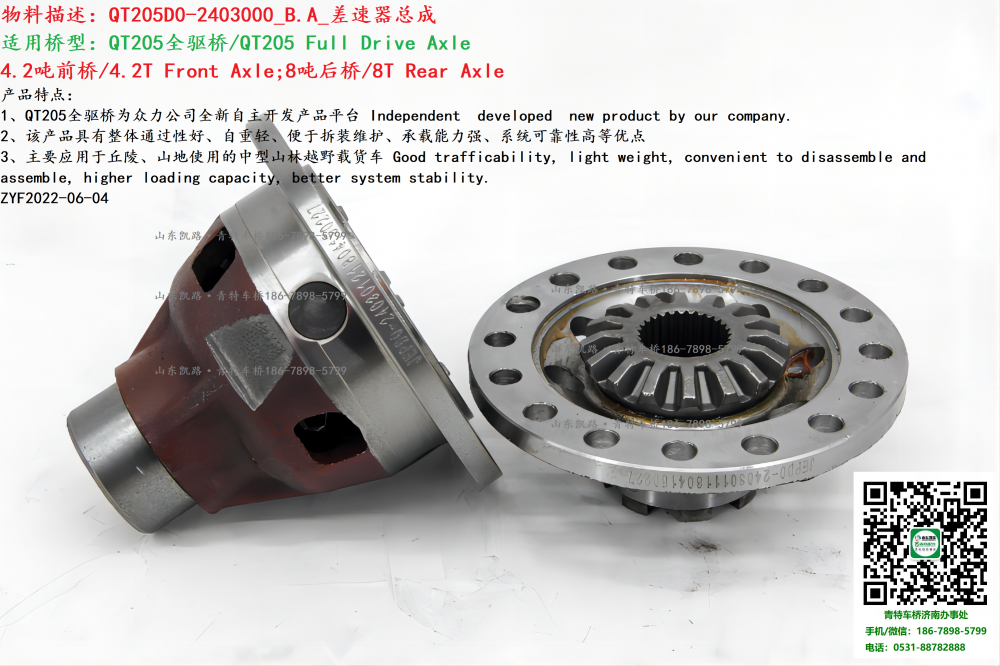 3-4 青特車橋QT205D0橋差速器總成QT205D0-2403011-12 3(1)