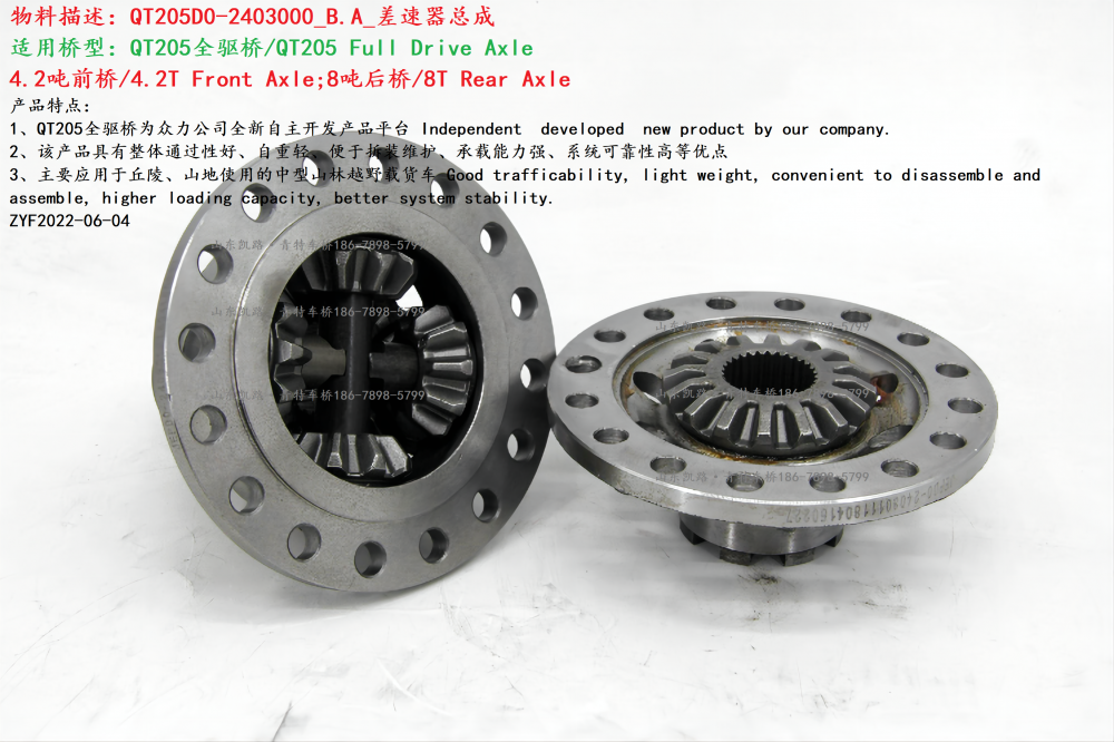 3-4 青特車橋QT205D0橋差速器總成QT205D0-2403011-12 4(1)