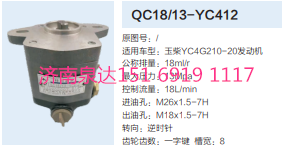 QC18/13-YC412,動(dòng)力轉(zhuǎn)向齒輪泵,濟(jì)南泉達(dá)汽配有限公司