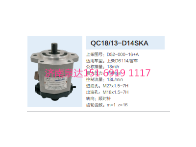 QC18/13-D14SKA,動力轉(zhuǎn)向齒輪泵,濟南泉達汽配有限公司