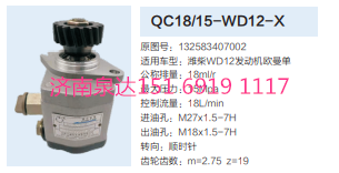 QC18/15-WD12-X,動力轉向齒輪泵,濟南泉達汽配有限公司