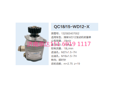 QC18/15-WD12-X,動力轉向齒輪泵,濟南泉達汽配有限公司