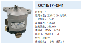QC18/17-6M1,動力轉向齒輪泵,濟南泉達汽配有限公司