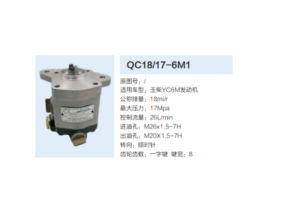 QC18/17-6M1,動力轉向齒輪泵,濟南泉達汽配有限公司