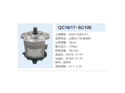 QC18/17-SC10E,動(dòng)力轉(zhuǎn)向齒輪泵,濟(jì)南泉達(dá)汽配有限公司
