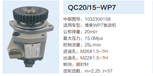 1032300158,動(dòng)力轉(zhuǎn)向齒輪泵,濟(jì)南泉達(dá)汽配有限公司