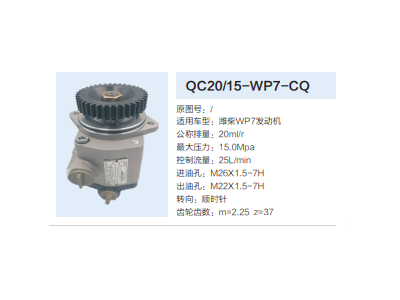 QC20/15-WP7-CQ,動(dòng)力轉(zhuǎn)向齒輪泵,濟(jì)南泉達(dá)汽配有限公司