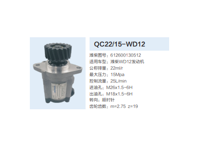 QC22/15-WD12,齒輪泵,濟南泉達汽配有限公司