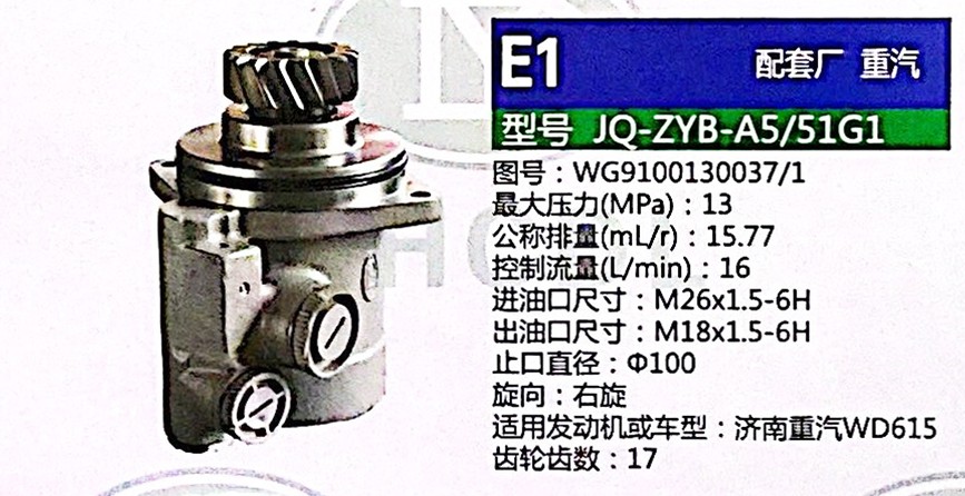 WG9100130037,轉(zhuǎn)向助力泵,濟(jì)南泉達(dá)汽配有限公司