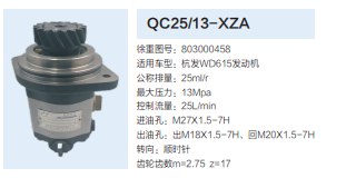 QC25/13-XZA,轉(zhuǎn)向助力泵,濟(jì)南泉達(dá)汽配有限公司