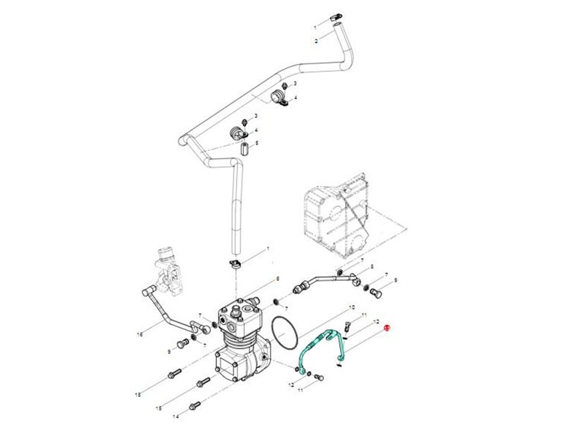 612600130326,Air compressor oil pipe assembly,濟南向前汽車配件有限公司