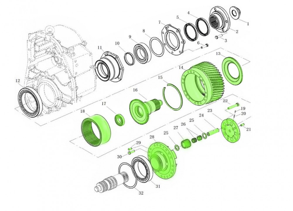 L9030283AO/285AO  差速器總成,Differential assembly,濟(jì)南向前汽車配件有限公司