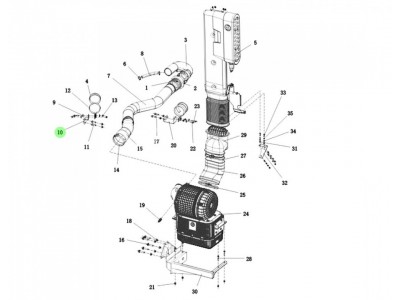 DZ95259191523  進(jìn)氣管后支架,Rear intake pipe support,濟(jì)南向前汽車配件有限公司