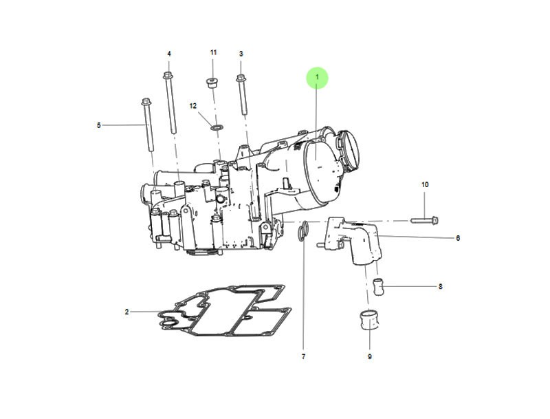 重汽汕德卡MC11 MC13 動(dòng)力發(fā)動(dòng)機(jī)機(jī)油冷卻系統(tǒng) 201V05005-3001 機(jī)油散熱器殼/201V05005-3001 機(jī)油散熱器殼