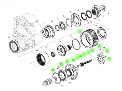 L9030283A0/285A0 軸間差速器,The intershaft differential,濟南向前汽車配件有限公司