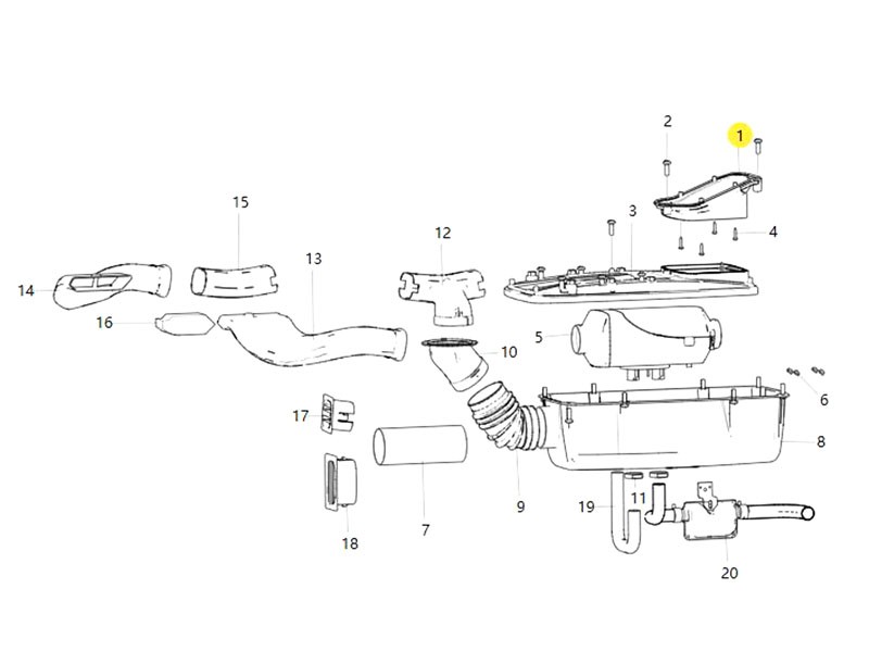 中國重汽汕德卡 C7H 車身駕駛室內(nèi)飾系統(tǒng)配件 710W61949-0040/710W61949-0040   吸氣喇叭口