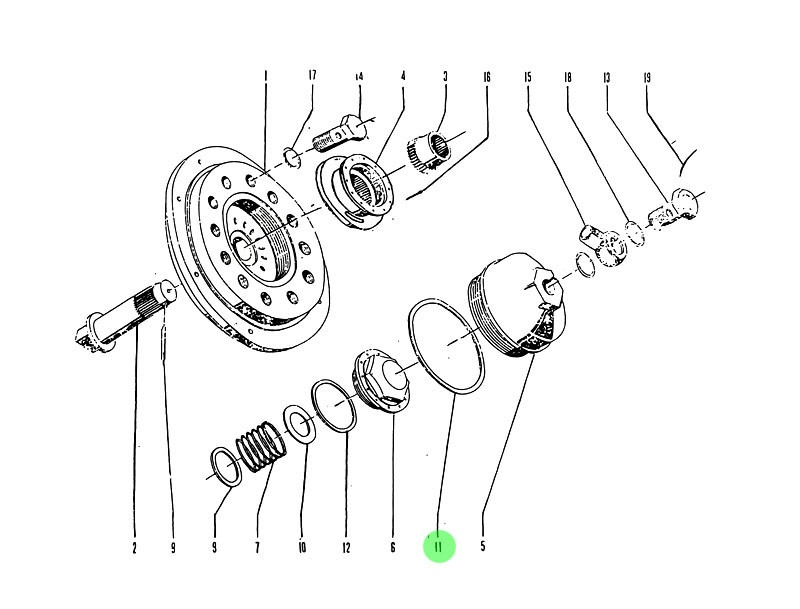 特種車動(dòng)力發(fā)動(dòng)機(jī)12V150L 起動(dòng)系統(tǒng) 4.10.119 密封墊/36C.03.109  密封墊