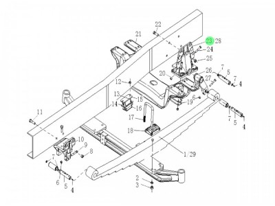 WG9925520202 前簧右后支架,Front spring right rear bracket,濟(jì)南向前汽車配件有限公司