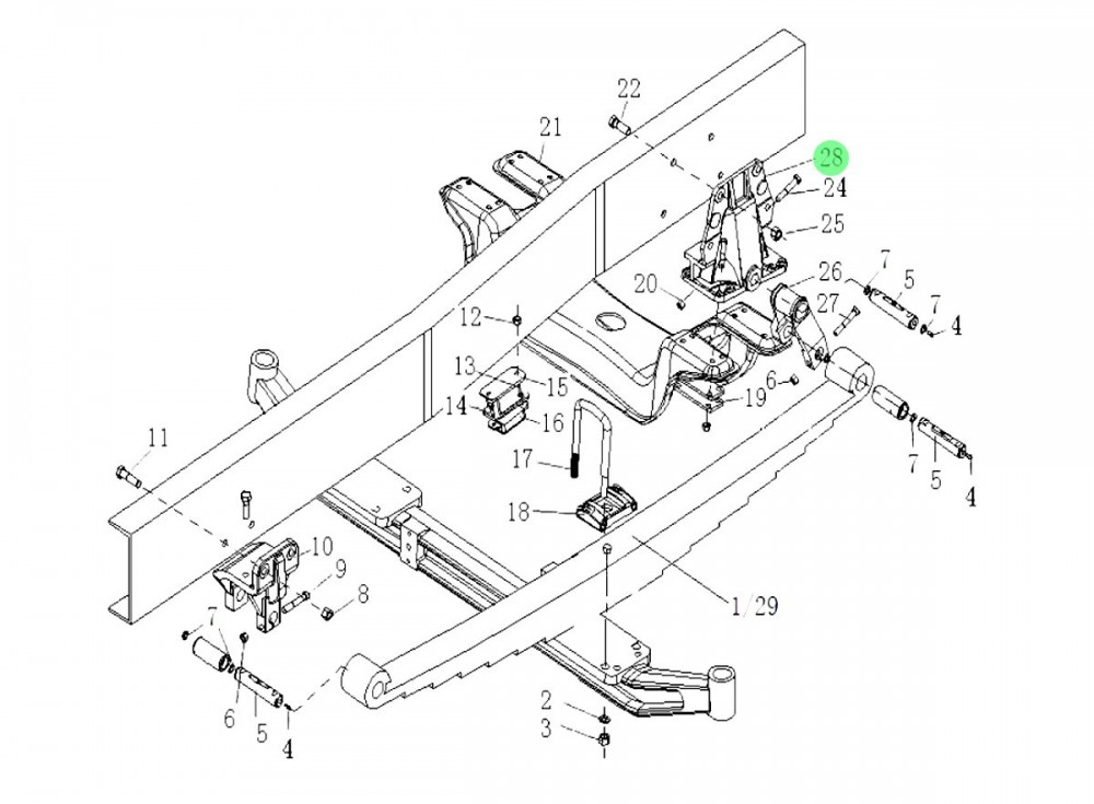 WG9925520201 前簧左后支架,Front spring left rear bracket,濟(jì)南向前汽車配件有限公司