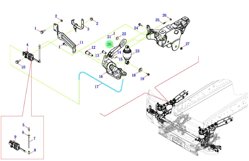 H4502A01031A0  翻轉(zhuǎn)導(dǎo)向支撐臂,Flip the guiding support arm,濟南向前汽車配件有限公司