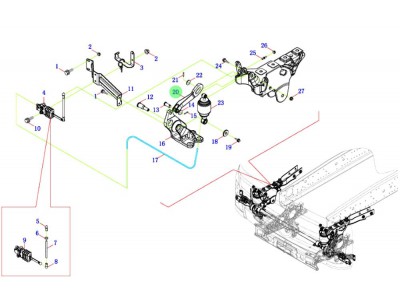 H4502A01031A0  翻轉(zhuǎn)導(dǎo)向支撐臂,Flip the guiding support arm,濟南向前汽車配件有限公司