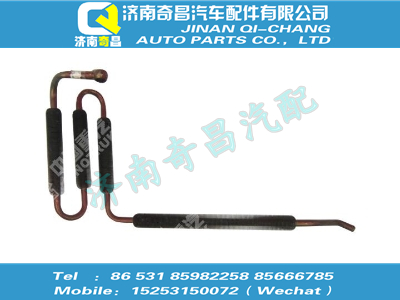 wg9325473020,汕德卡配件 汕德卡回油鋼管總成（帶散熱片）,濟南奇昌汽車配件有限公司
