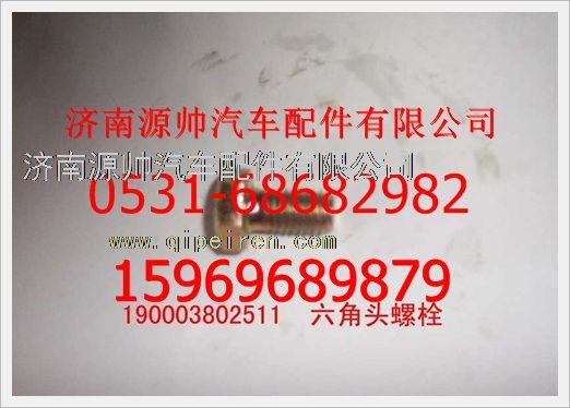 190003802511,重汽豪沃六角頭螺栓190003802511,濟南源帥汽車配件有限公司