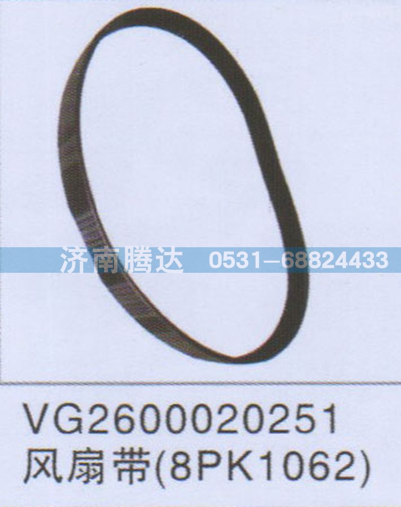 VG2600020251,VG2600020251風(fēng)扇帶8PK1062,濟(jì)南錦陽汽配有限公司（原騰達(dá)）