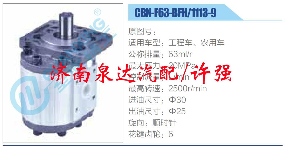 轉(zhuǎn)向液壓油泵總成/轉(zhuǎn)向泵總成/助力泵總成/CBN-F63-BFH-1113-9