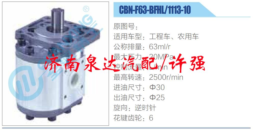 轉向液壓油泵總成/轉向泵總成/助力泵總成/CBN-F63-BFHL-1113-10