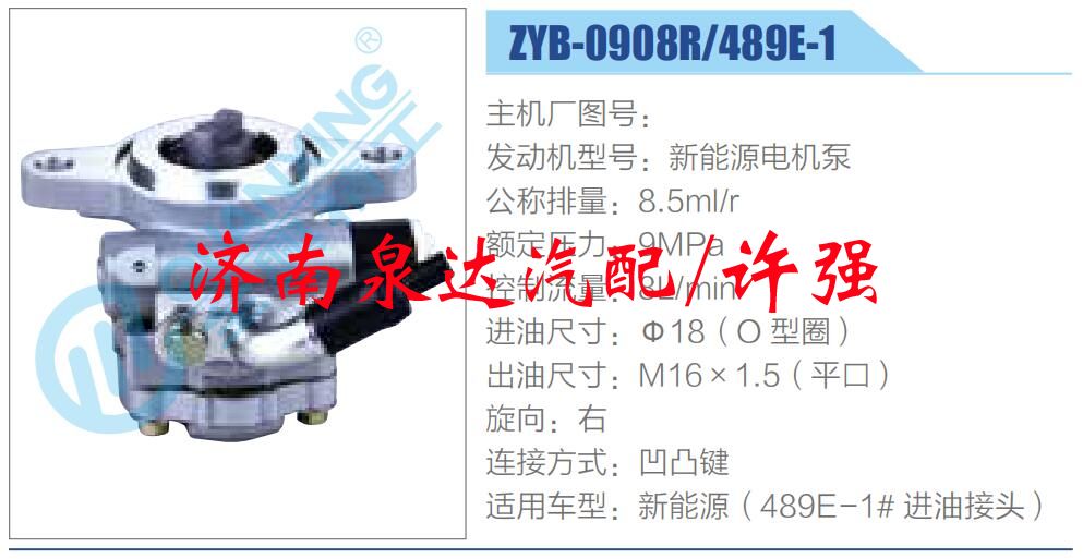轉(zhuǎn)向液壓油泵總成/轉(zhuǎn)向泵總成/助力泵總成/ZYB-0908R-489E-1